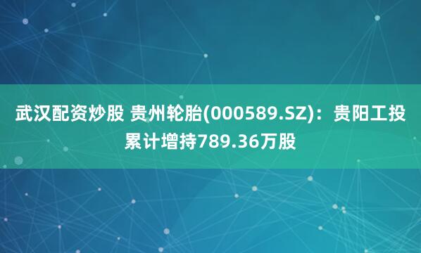 武汉配资炒股 贵州轮胎(000589.SZ)：贵阳工投累计增持789.36万股