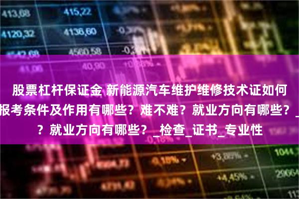 股票杠杆保证金 新能源汽车维护维修技术证如何考取？怎么报考，报考条件及作用有哪些？难不难？就业方向有哪些？_检查_证书_专业性