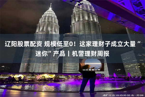 辽阳股票配资 规模低至0！这家理财子成立大量“迷你”产品丨机警理财周报