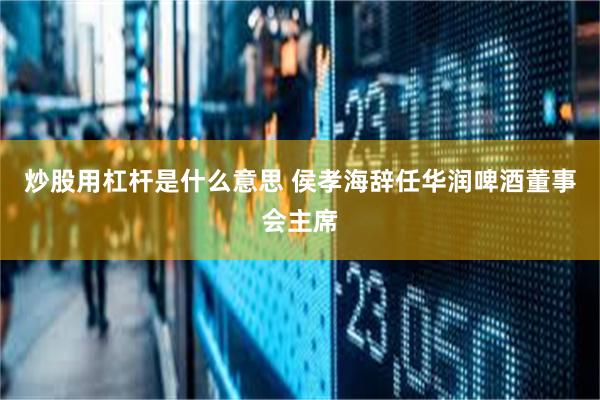 炒股用杠杆是什么意思 侯孝海辞任华润啤酒董事会主席
