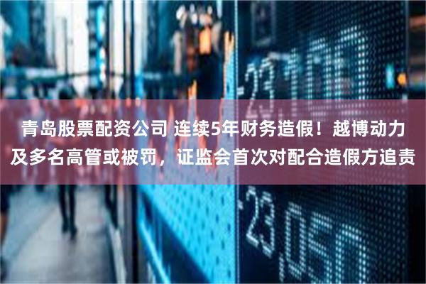 青岛股票配资公司 连续5年财务造假！越博动力及多名高管或被罚，证监会首次对配合造假方追责